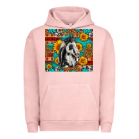 Pigment Salmon Aztec Sunflowers Horse Urban Hoodie - LillyAllenDesigns