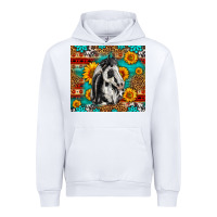 White Aztec Sunflowers Horse Urban Hoodie - LillyAllenDesigns