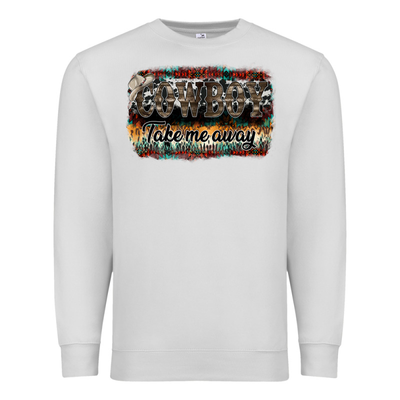 Cowboy Take Me Away Premium Sweatshirt by SublimationCraftShop | Teevron