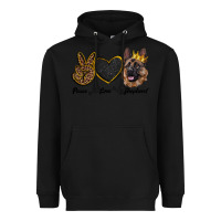 Black peace love shepherd Heavyweight Hoodie - RanaPortraitStore