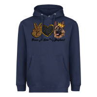 Navy peace love shepherd Heavyweight Hoodie - RanaPortraitStore