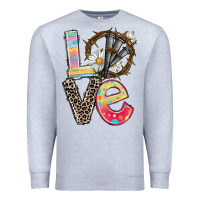 Heather Grey Love crown of thorns Easter Day Premium Sweatshirt - CowGirlArtShop