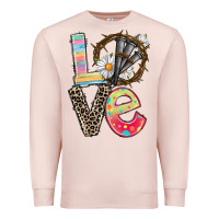 Pale Pink Love crown of thorns Easter Day Premium Sweatshirt - CowGirlArtShop