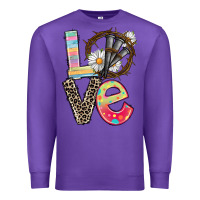 Purple Love crown of thorns Easter Day Premium Sweatshirt - CowGirlArtShop