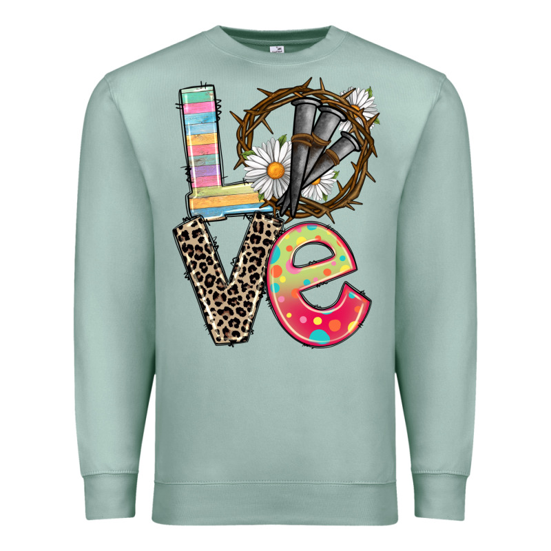 Love Crown Of Thorns Easter Day Premium Sweatshirt by CowGirlArtShop | Teevron