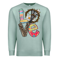 Seafoam Love crown of thorns Easter Day Premium Sweatshirt - CowGirlArtShop