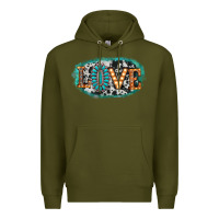 Army Green love western Premium Hoodie - AdoDesignShop