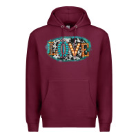Burgundy love western Premium Hoodie - AdoDesignShop