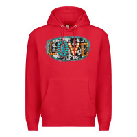 Red love western Premium Hoodie - AdoDesignShop