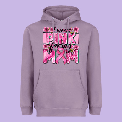 I Wear Pink For My Mom Heavyweight Hoodie Designed By Zillion Design Studio