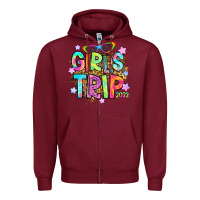 Burgundy girls trip 2023 Zipper Hoodie - RanaPortraitStore