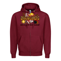 Burgundy diamonds are a girls best friends Zipper Hoodie - RanaPortraitStore
