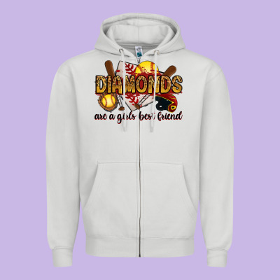 Zipper Hoodie diamonds are a girls best friends