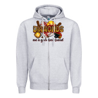 Heather Grey diamonds are a girls best friends Zipper Hoodie - RanaPortraitStore