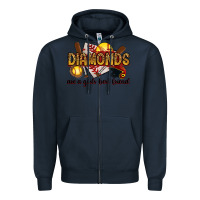 Navy diamonds are a girls best friends Zipper Hoodie - RanaPortraitStore