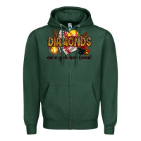 Sports Green diamonds are a girls best friends Zipper Hoodie - RanaPortraitStore