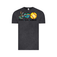 Vintage Black peace love softball Vintage Tee - Artiststas