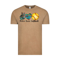 Vintage Coffee peace love softball Vintage Tee - Artiststas