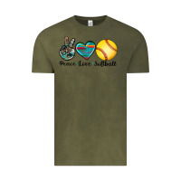 Vintage Olive peace love softball Vintage Tee - Artiststas