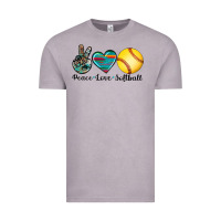 Vintage Zinc peace love softball Vintage Tee - Artiststas