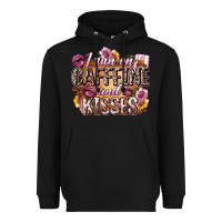Black i run on caffeine and kisses Heavyweight Hoodie - Zillion Design Studio