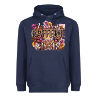 Navy i run on caffeine and kisses Heavyweight Hoodie - Zillion Design Studio