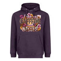 Plum i run on caffeine and kisses Heavyweight Hoodie - Zillion Design Studio