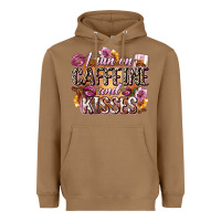 Toasted Coconut i run on caffeine and kisses Heavyweight Hoodie - Zillion Design Studio