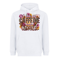 White i run on caffeine and kisses Heavyweight Hoodie - Zillion Design Studio