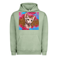 Pigment Oil Green Western Sphynx Cat Urban Hoodie - LillyAllenDesigns