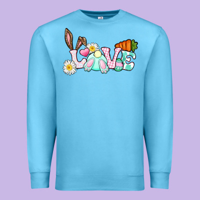 Love Easter Bunny Easter Day Premium Sweatshirt Designed By Cowgirlartshop