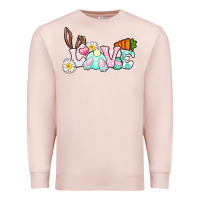 Pale Pink Love Easter bunny Easter Day Premium Sweatshirt - CowGirlArtShop