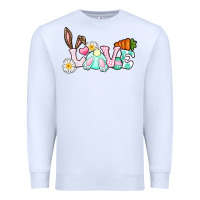 White Love Easter bunny Easter Day Premium Sweatshirt - CowGirlArtShop