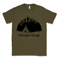 Army Green Adventure Camping Classic Tee - Unal Design