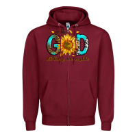 Burgundy with god all things possible Zipper Hoodie - RanaPortraitStore