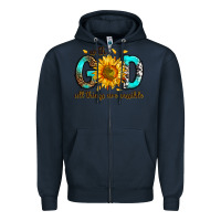 Navy with god all things possible Zipper Hoodie - RanaPortraitStore