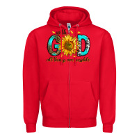 Red with god all things possible Zipper Hoodie - RanaPortraitStore