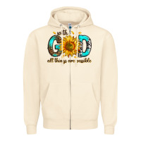 Sandshell with god all things possible Zipper Hoodie - RanaPortraitStore