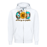 White with god all things possible Zipper Hoodie - RanaPortraitStore