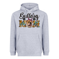 Heather Grey western bulldog mom Heavyweight Hoodie - RanaPortraitStore