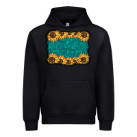Black sunflower background Urban Hoodie - BarkalooDesign