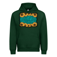 Forest Green sunflower background Urban Hoodie - BarkalooDesign