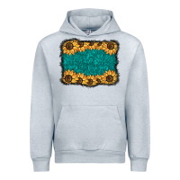 Heather Grey sunflower background Urban Hoodie - BarkalooDesign