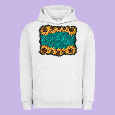 Sunflower Background Urban Hoodie Designed By Barkaloodesign