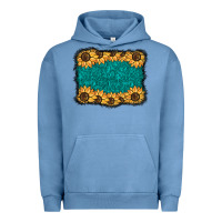 Pigment Pebble Blue sunflower background Urban Hoodie - BarkalooDesign