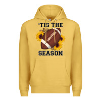 Antique Gold tis the season football sunflower Premium Hoodie - AdoDesignShop