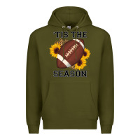 Army Green tis the season football sunflower Premium Hoodie - AdoDesignShop