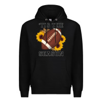 Black tis the season football sunflower Premium Hoodie - AdoDesignShop