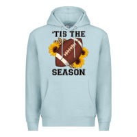 Blue Mist tis the season football sunflower Premium Hoodie - AdoDesignShop