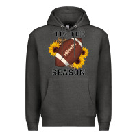 Charcoal Heather tis the season football sunflower Premium Hoodie - AdoDesignShop